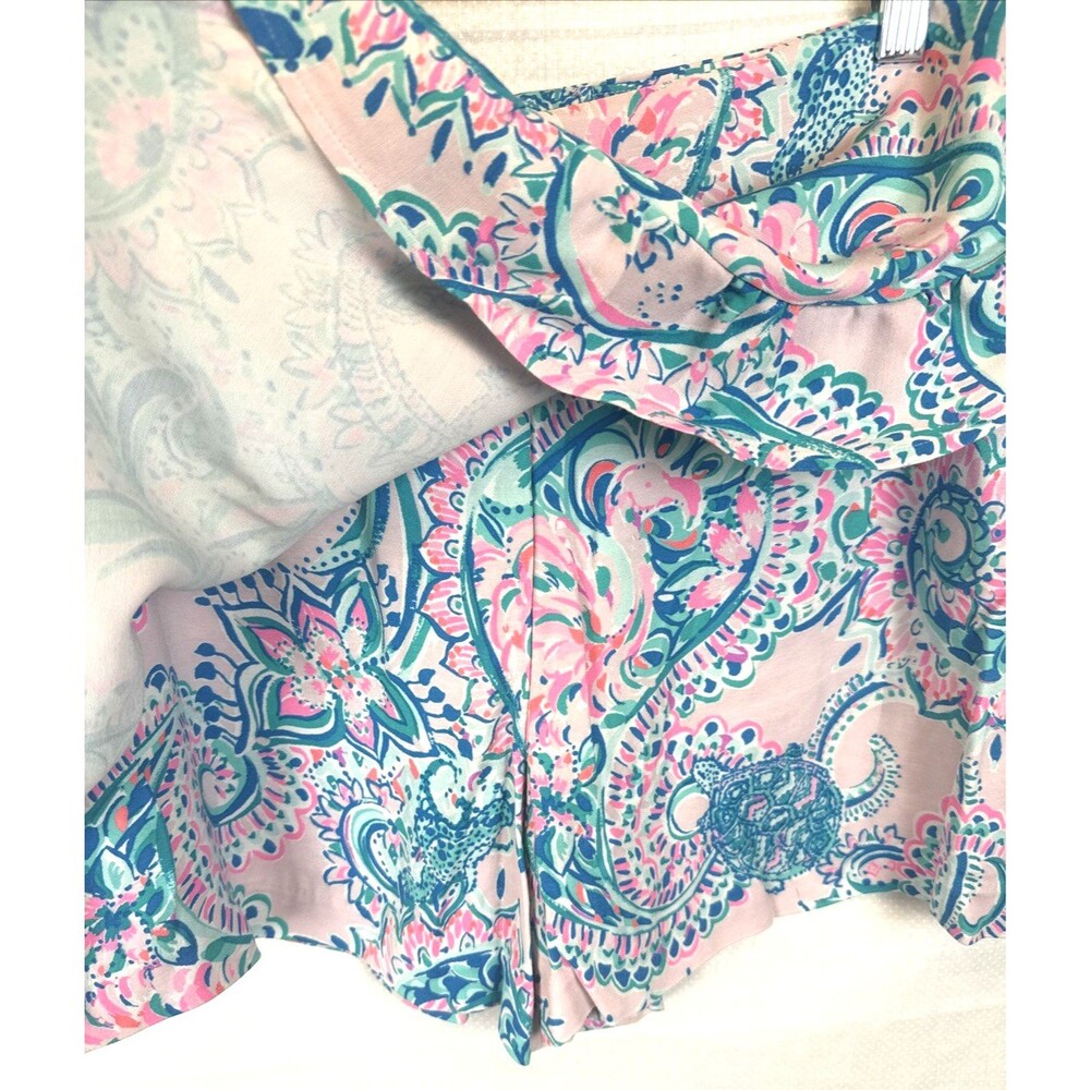 Lilly Pulitzer Faye Pink Tropics Skort 10 Ruffle Resort Coastal Beach Preppy - Picture 5 of 12